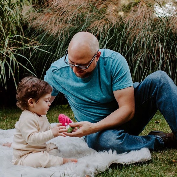 Pebble Handmade 100% cotton Knit Watermelon Rattle - Picture 5 of 5